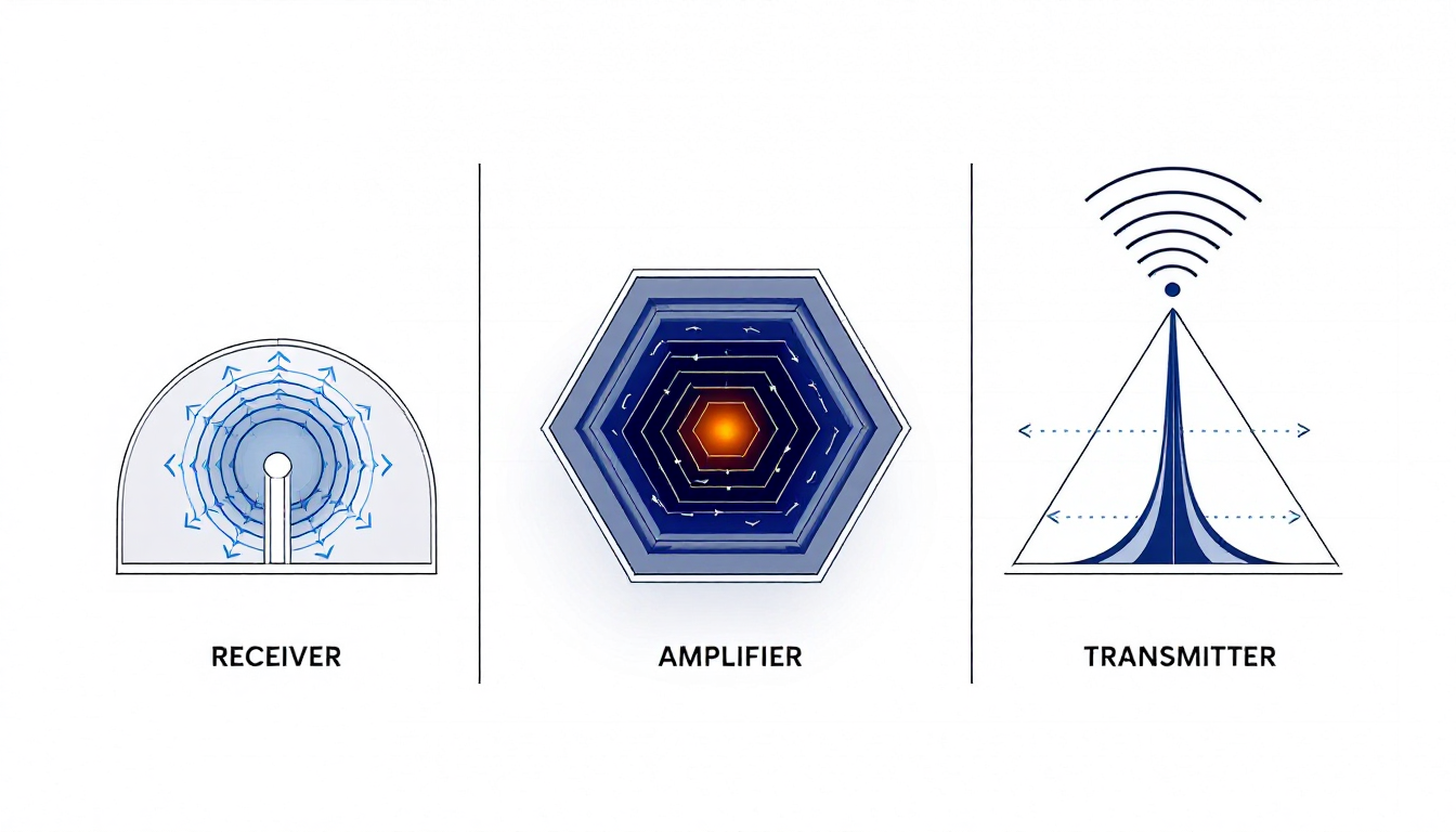 Receiver — Amplifier — Transmitter