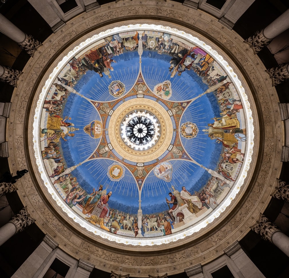 Looking up into the rotunda dome — Law Through the Ages