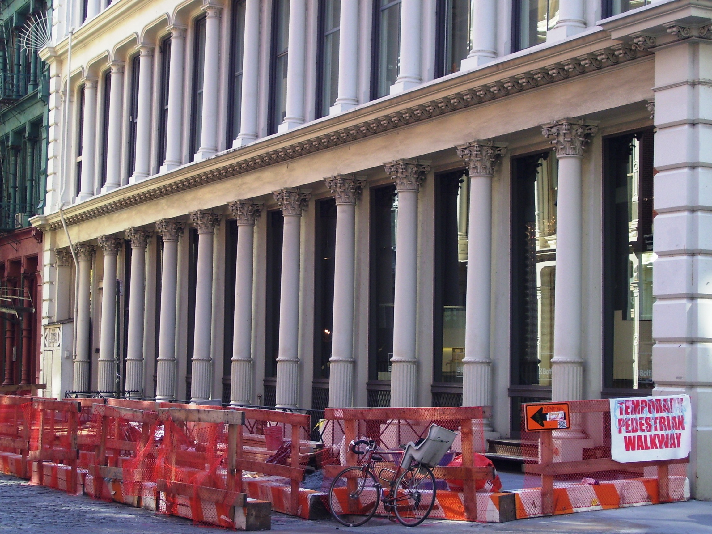 Cast iron colonnade — SoHo street level columns