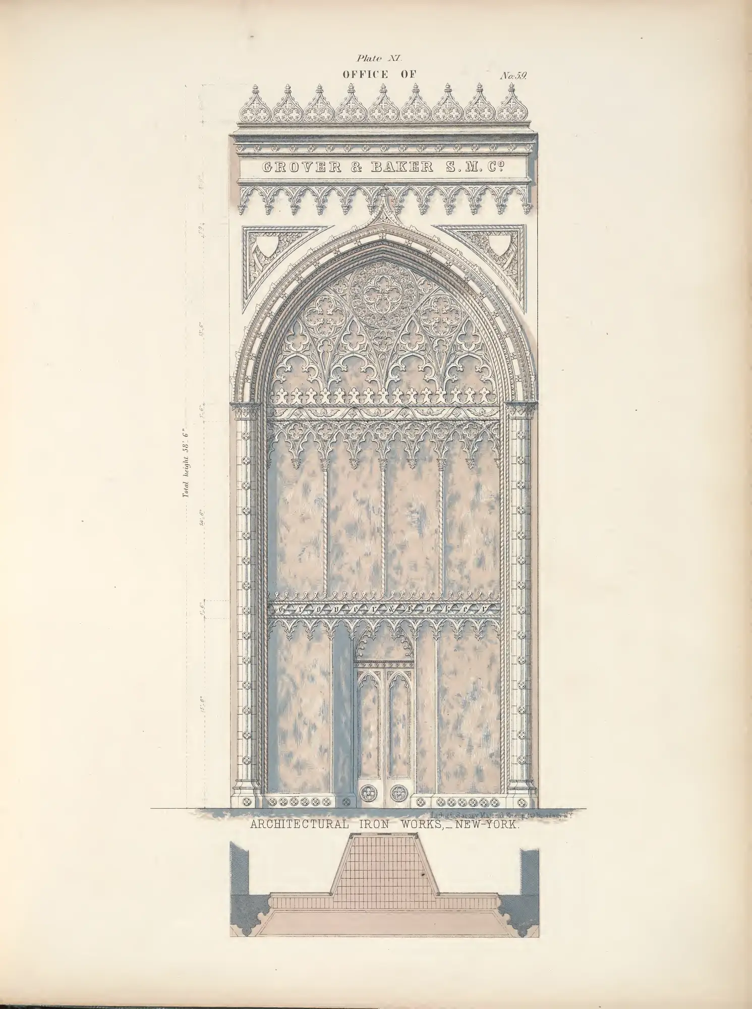 Plate XI — Grover & Baker Sewing Machine Company, Gothic window in cast iron